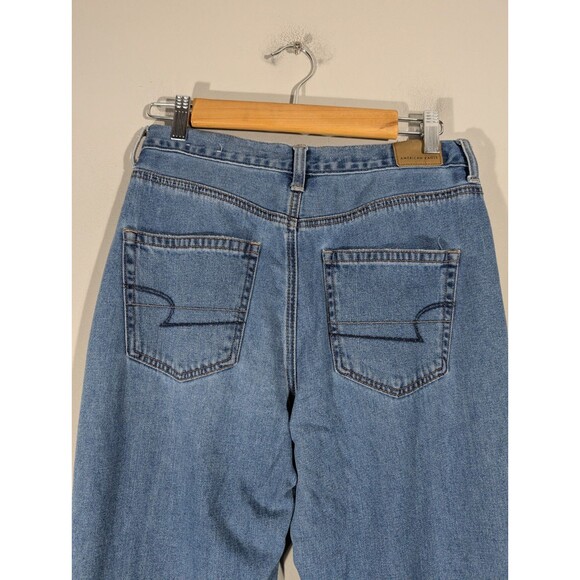American Eagle Womens High Rise Distressed Mom Jeans Sz 6 X-Long Streetwear Boho - Picture 6 of 8